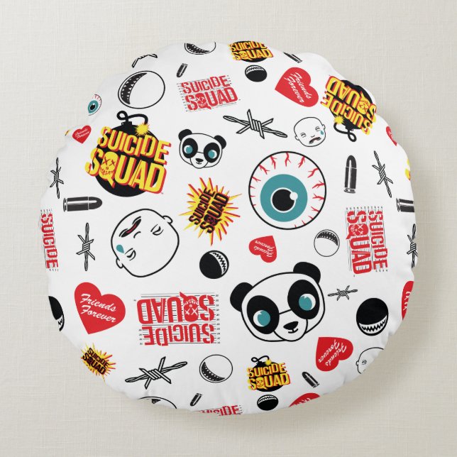 Suicide Squad | Friends Forever Pattern Round Cushion (Front)