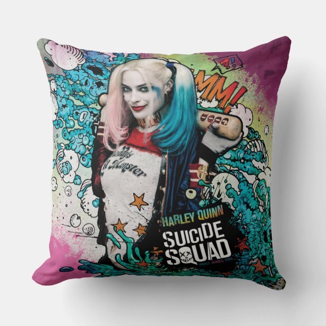 Suicide Squad | Harley Quinn Character Graffiti Cushion (Front)