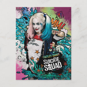 Suicide Squad Harley Quinn Character Graffiti Postcard
