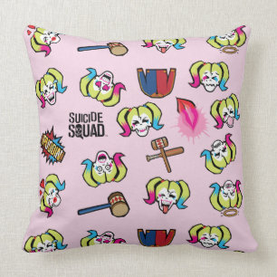 Suicide Squad   Harley Quinn Emoji Pattern Cushion