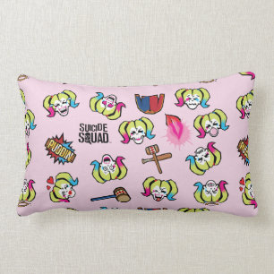 Suicide Squad   Harley Quinn Emoji Pattern Lumbar Cushion