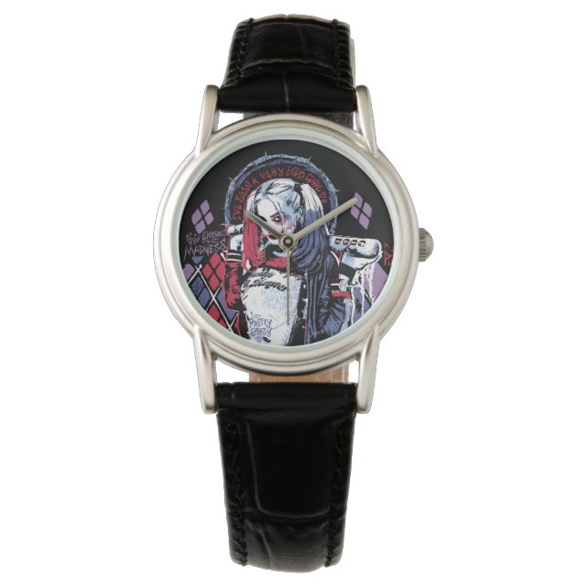 Suicide Squad | Harley Quinn Inked Graffiti Watch (Front)