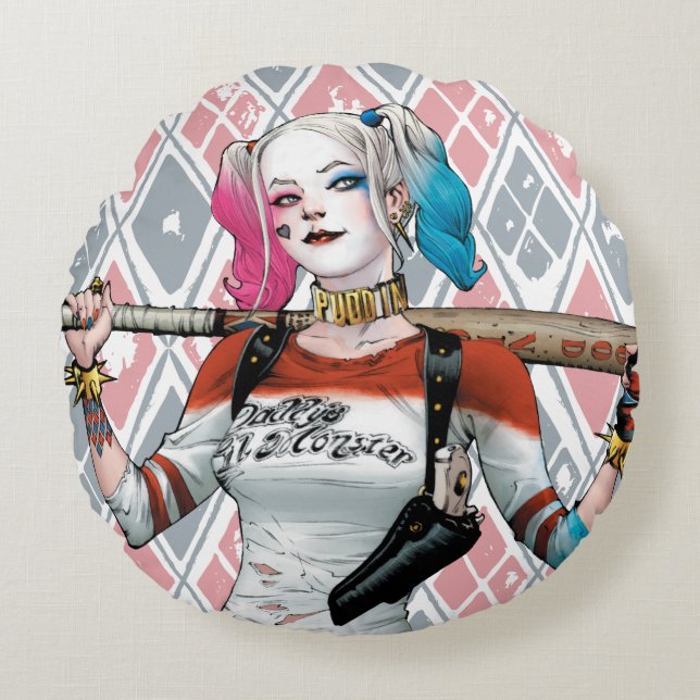 Suicide Squad | Harley Quinn Round Cushion (Front)