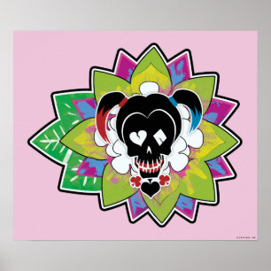 Suicide Squad   Harley Quinn Skull Tattoo Art Poster
