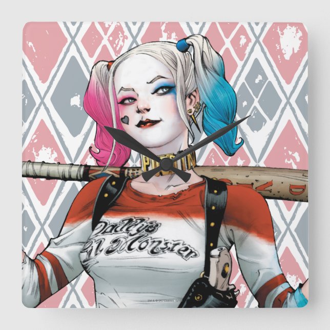 Suicide Squad | Harley Quinn Square Wall Clock (Front)
