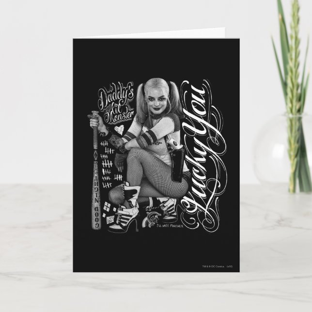Suicide Squad | Harley Quinn Typography Photo Card (Front)