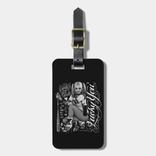 Suicide Squad   Harley Quinn Typography Photo Luggage Tag