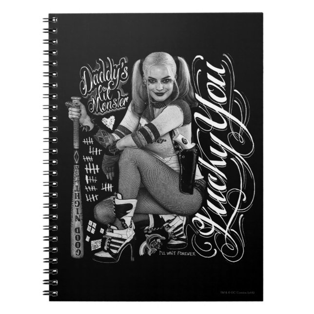 Suicide Squad | Harley Quinn Typography Photo Notebook (Front)