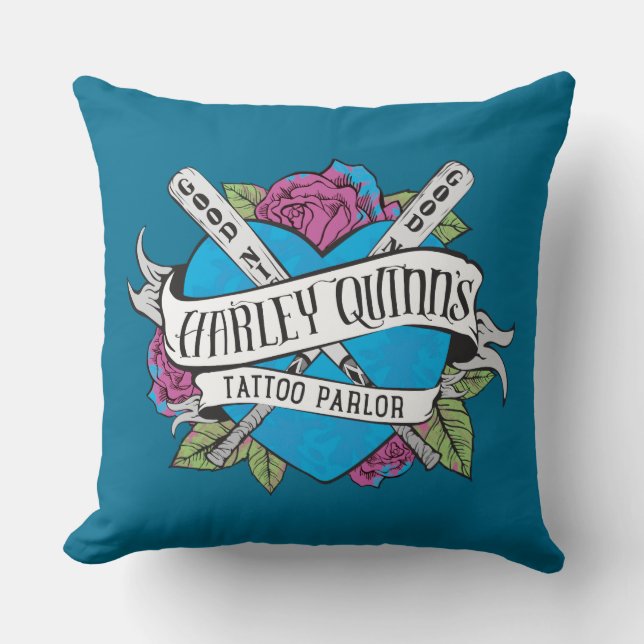 Suicide Squad | Harley Quinn's Tattoo Parlor Heart Cushion (Front)