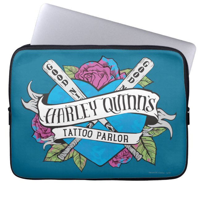 Suicide Squad | Harley Quinn's Tattoo Parlour Hear Laptop Sleeve (Front)