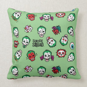 Suicide Squad   Joker Emoji Pattern Cushion