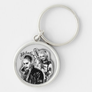 Suicide Squad   Joker & Harley Airbrush Tattoo Key Ring