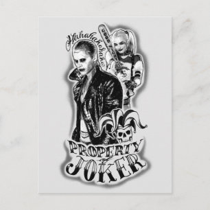 Suicide Squad Joker & Harley Airbrush Tattoo Postcard