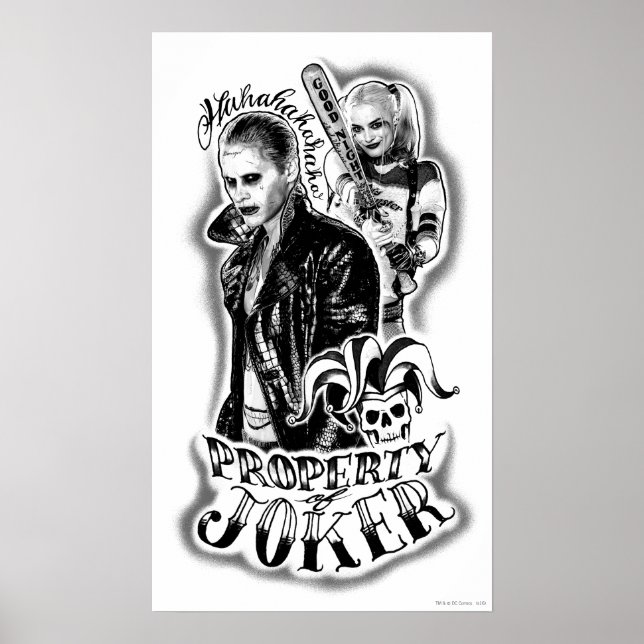 Suicide Squad | Joker & Harley Airbrush Tattoo Poster (Front)