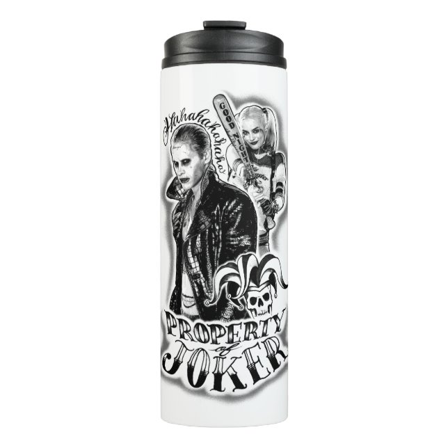 Suicide Squad | Joker & Harley Airbrush Tattoo Thermal Tumbler (Front)