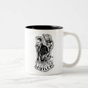 Suicide Squad   Joker & Harley Airbrush Tattoo Two-Tone Coffee Mug