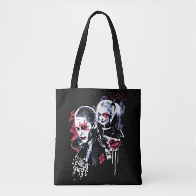 Suicide Squad | Joker & Harley Painted Graffiti Tote Bag (Front)
