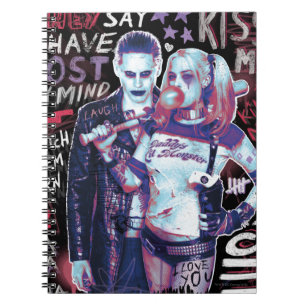 Suicide Squad   Joker & Harley Typography Photo Notebook