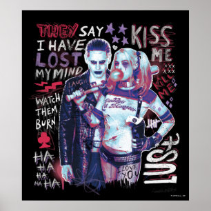 Suicide Squad   Joker & Harley Typography Photo Poster