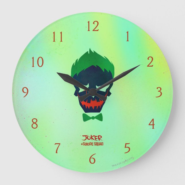 Suicide Squad | Joker Head Icon Large Clock (Front)