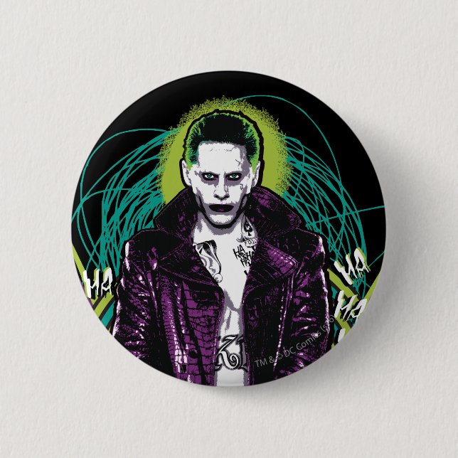 Suicide Squad | Joker Retro Rock Graphic 6 Cm Round Badge (Front)