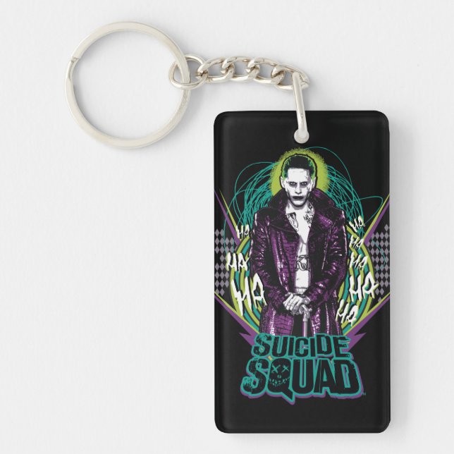 Suicide Squad | Joker Retro Rock Graphic Key Ring (Front)