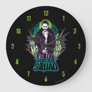 Suicide Squad   Joker Retro Rock Graphic Large Clock
