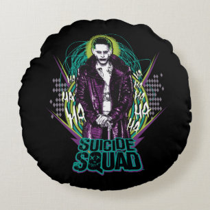 Suicide Squad   Joker Retro Rock Graphic Round Cushion
