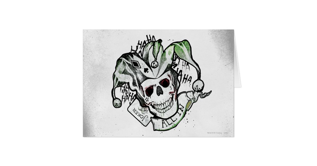 Suicide Squad Joker Skull All In Tattoo Art Zazzle Com Au