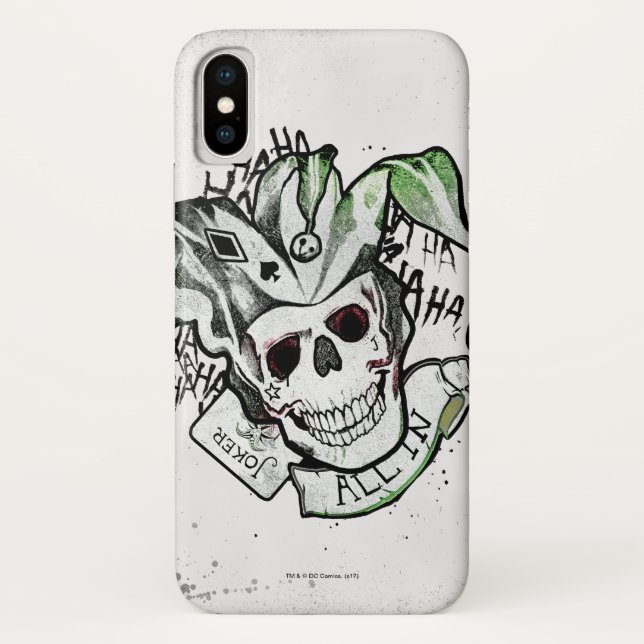 Suicide Squad | Joker Skull "All In" Tattoo Art Case-Mate iPhone Case (Back)