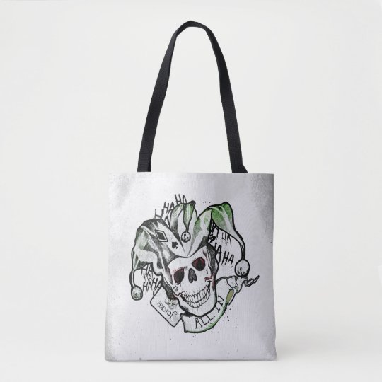 Suicide Squad Joker Skull All In Tattoo Art Tote Bag Zazzle Com Au