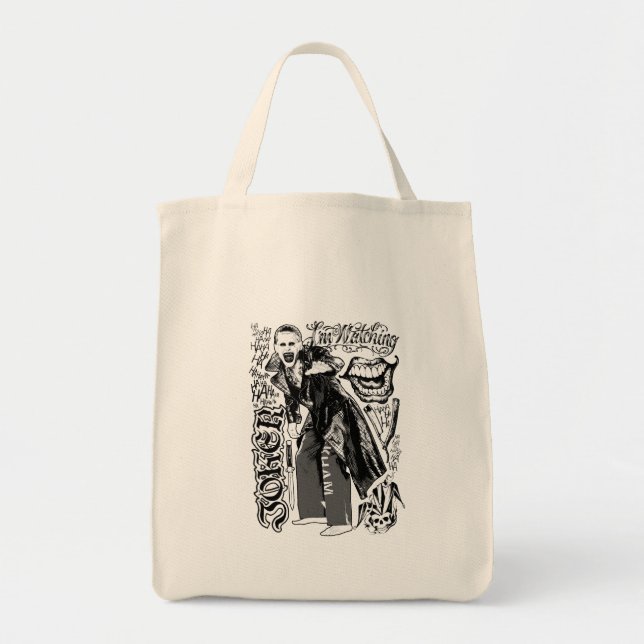 Suicide Squad | Joker Typography Photo Tote Bag (Front)