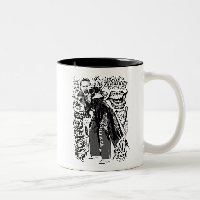 Suicide Squad | Joker Typography Photo Two-Tone Coffee Mug (Right)