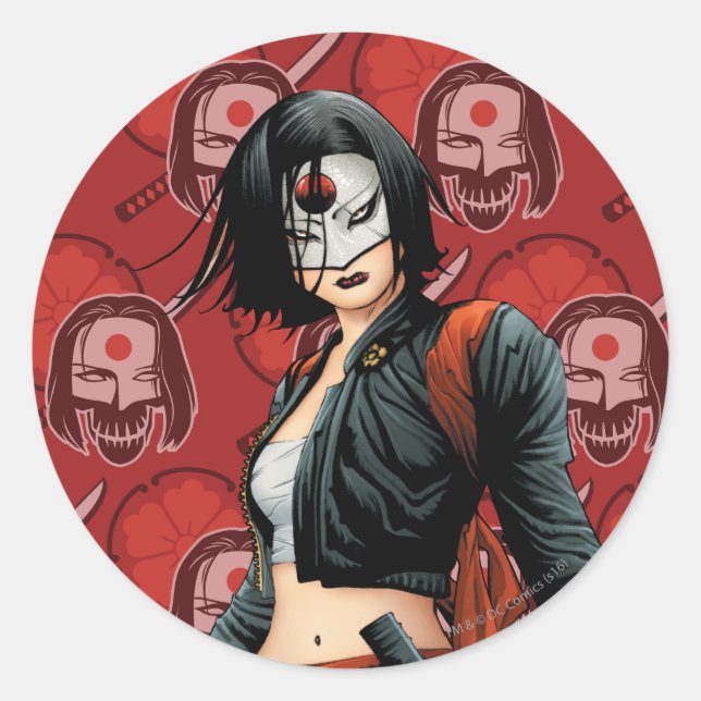 Suicide Squad | Katana Comic Book Art Classic Round Sticker (Front)