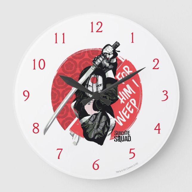 Suicide Squad | Katana "For Him I Weep" Large Clock (Front)