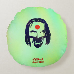 Suicide Squad   Katana Head Icon Round Cushion