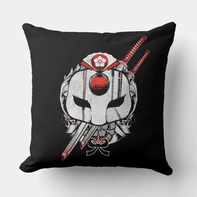 Suicide Squad | Katana Mask & Swords Tattoo Art Cushion (Front)