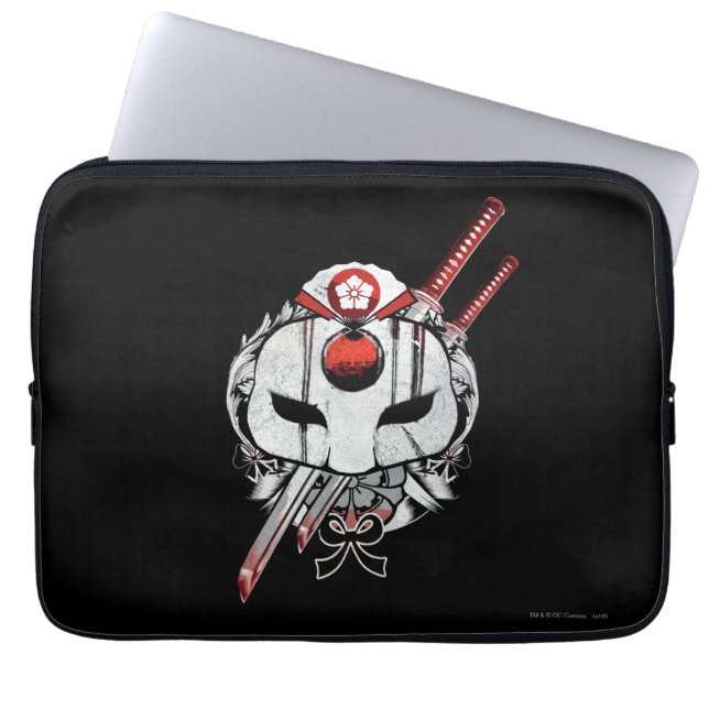 Suicide Squad | Katana Mask & Swords Tattoo Art Laptop Sleeve (Front)