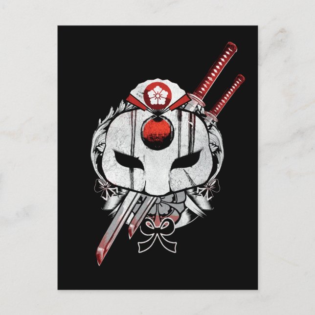 Suicide Squad | Katana Mask & Swords Tattoo Art Postcard (Front)