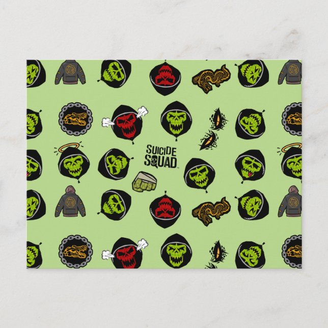 Suicide Squad | Killer Croc Emoji Pattern Postcard (Front)