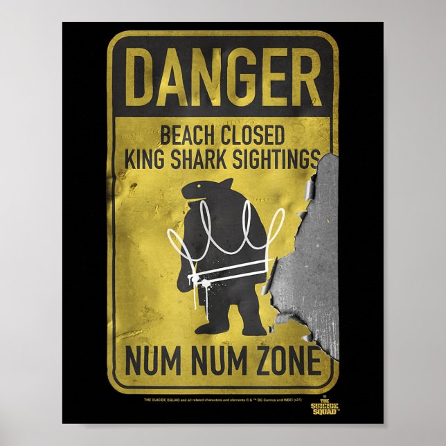 Suicide Squad King Shark Danger Zone  Poster (Front)
