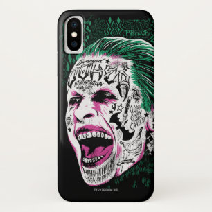 Suicide Squad   Laughing Joker Head Sketch iPhone X Case