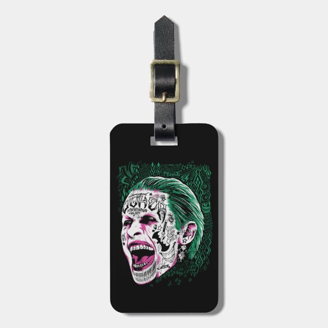 Suicide Squad | Laughing Joker Head Sketch Luggage Tag (Front Vertical)