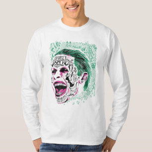 Suicide Squad Laughing Joker Head Sketch T-Shirt