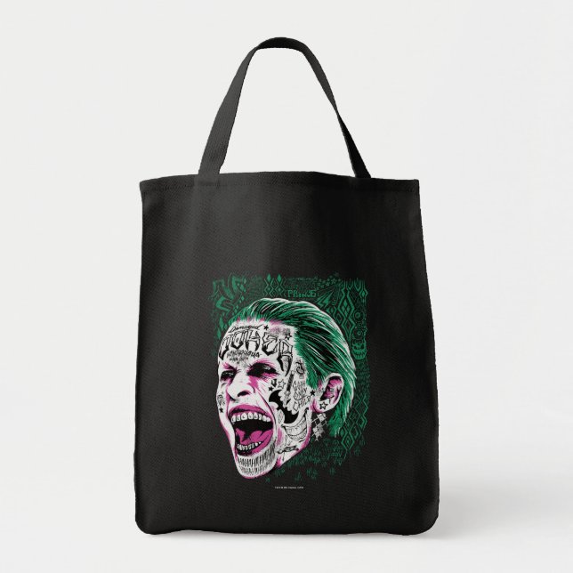 Suicide Squad | Laughing Joker Head Sketch Tote Bag (Front)