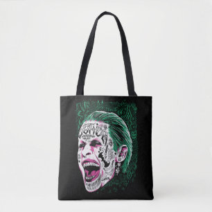 Suicide Squad   Laughing Joker Head Sketch Tote Bag