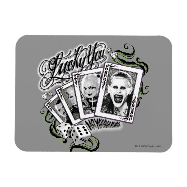 Suicide Squad | "Lucky You" Playing Cards Magnet (Horizontal)