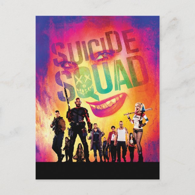 Suicide Squad | Orange Joker & Squad Movie Poster Postcard (Front)