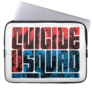 Suicide Squad   Red and Blue Logo Laptop Sleeve