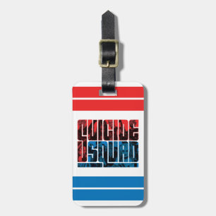 Suicide Squad   Red and Blue Logo Luggage Tag